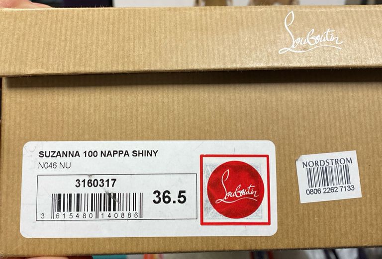 Christian Louboutin Nude Suzanna 100 Strappy Heels Size 36.5 US 6 Box