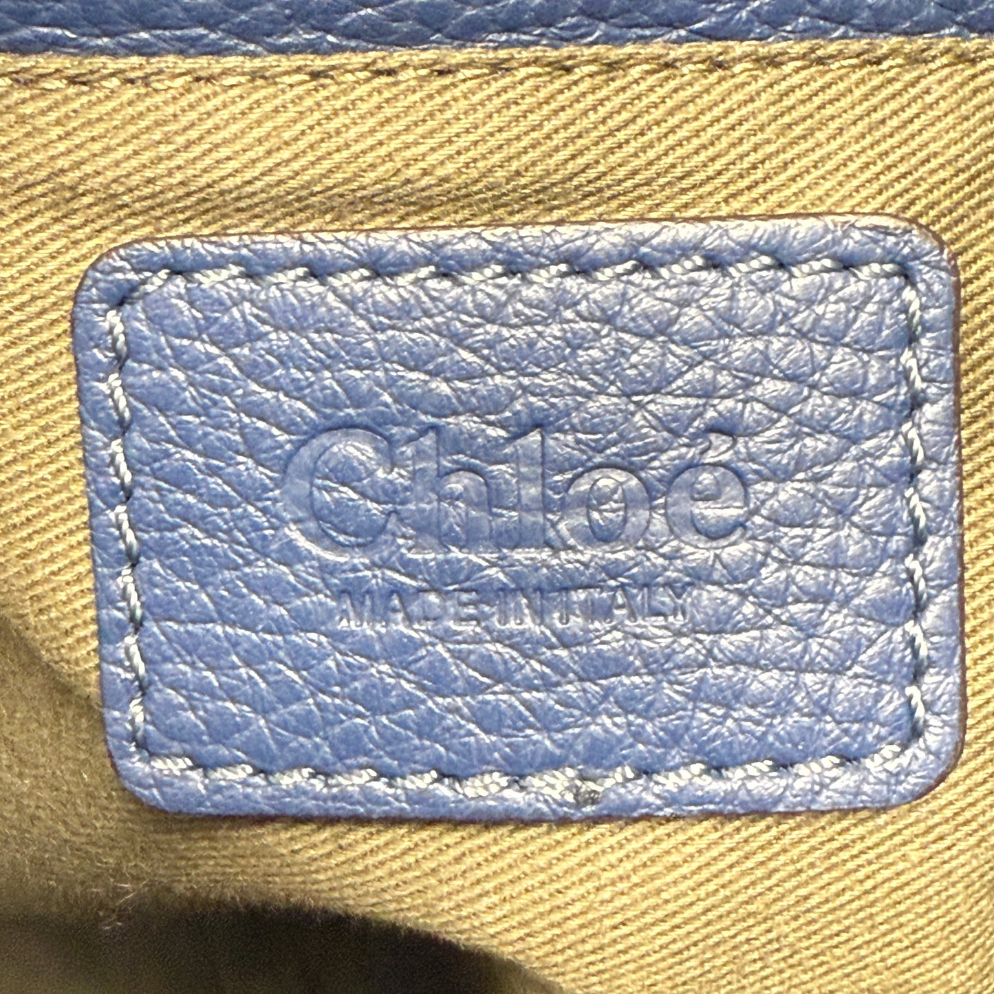 CHLOE Blue Leather Marcie Shoulder Bag + Crossbody Strap