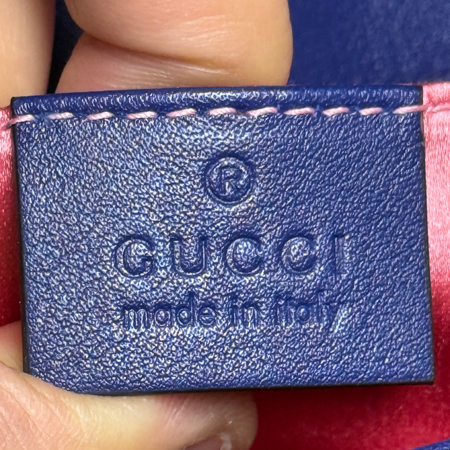 GUCCI Cobalt Blue Velvet GG Marmont Crossbody Shoulder Bag
