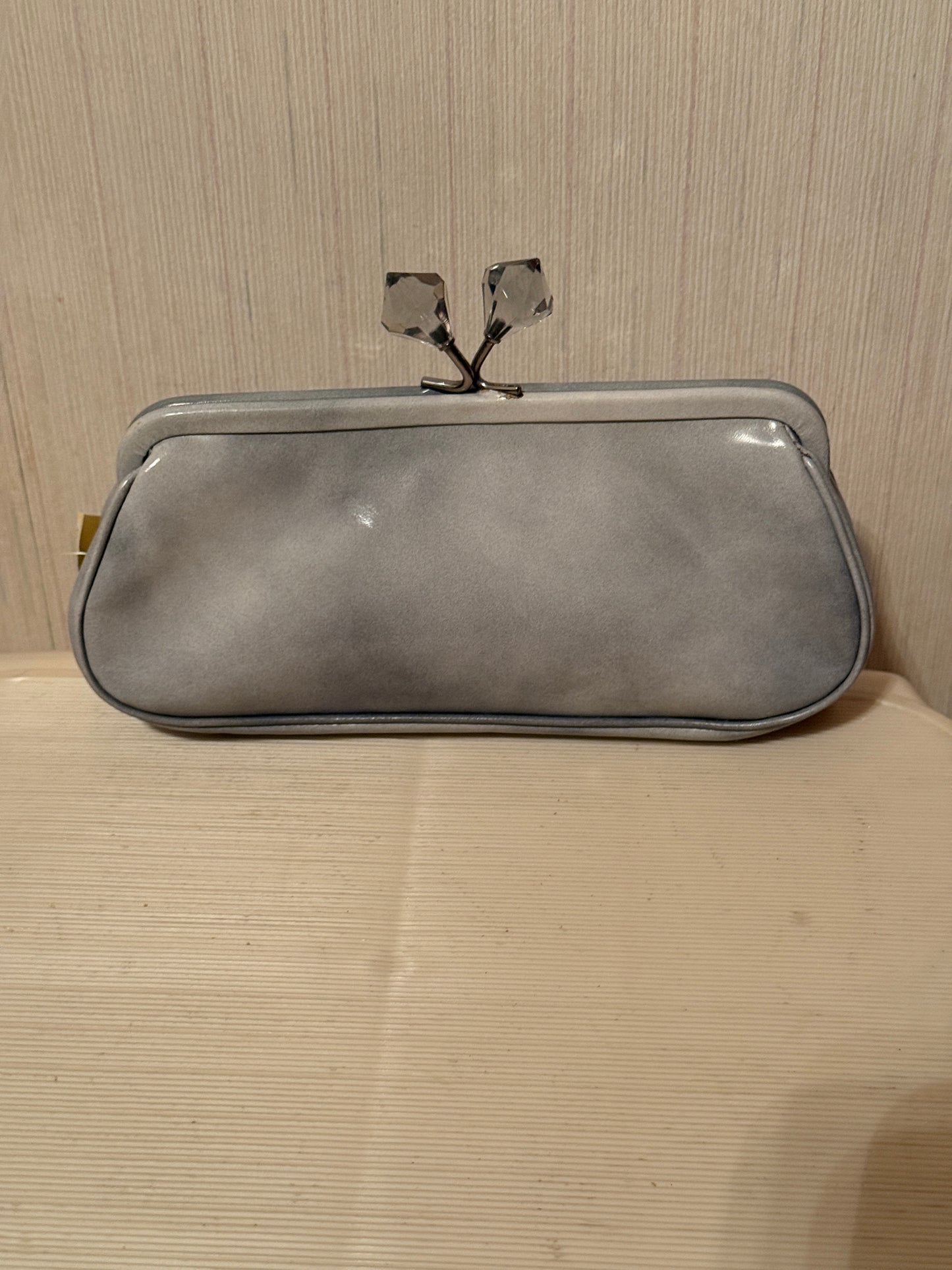 Prada Gray Leather Clutch