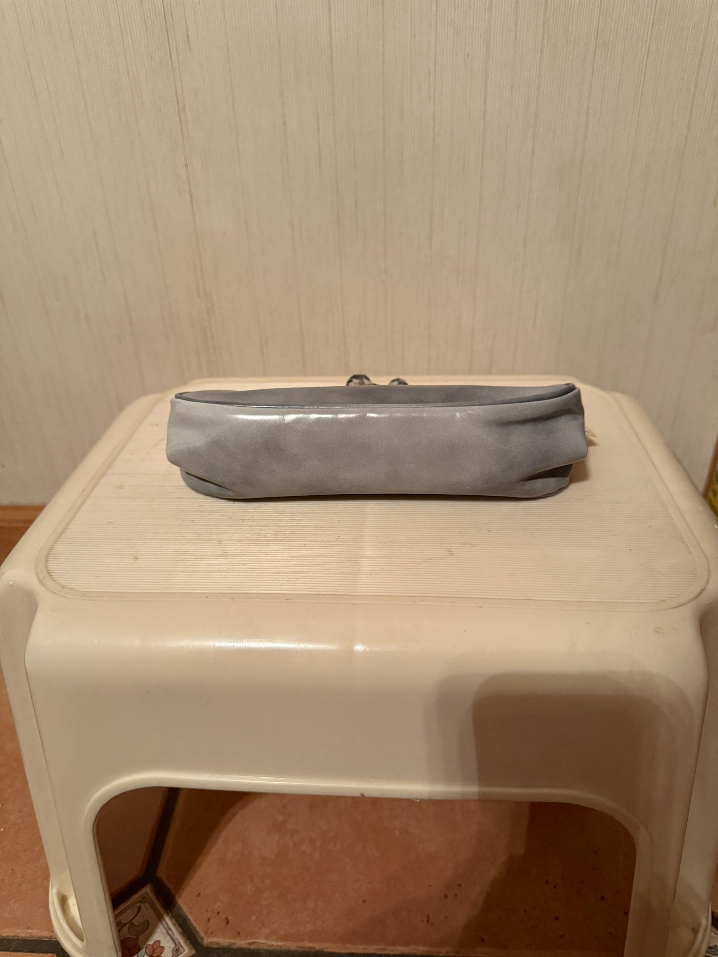 Prada Gray Leather Clutch