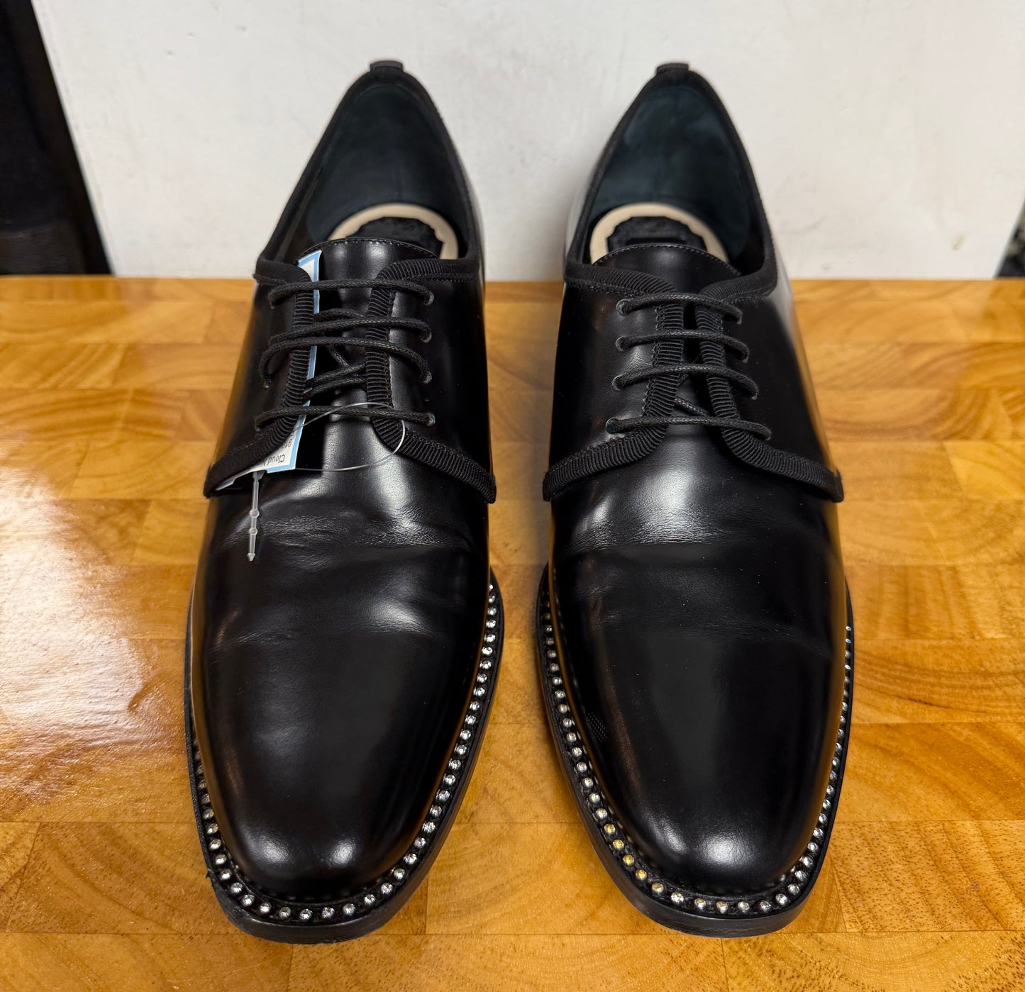 Christian DIOR Black Leather Oxfords Size 37.5 US 7/7.5