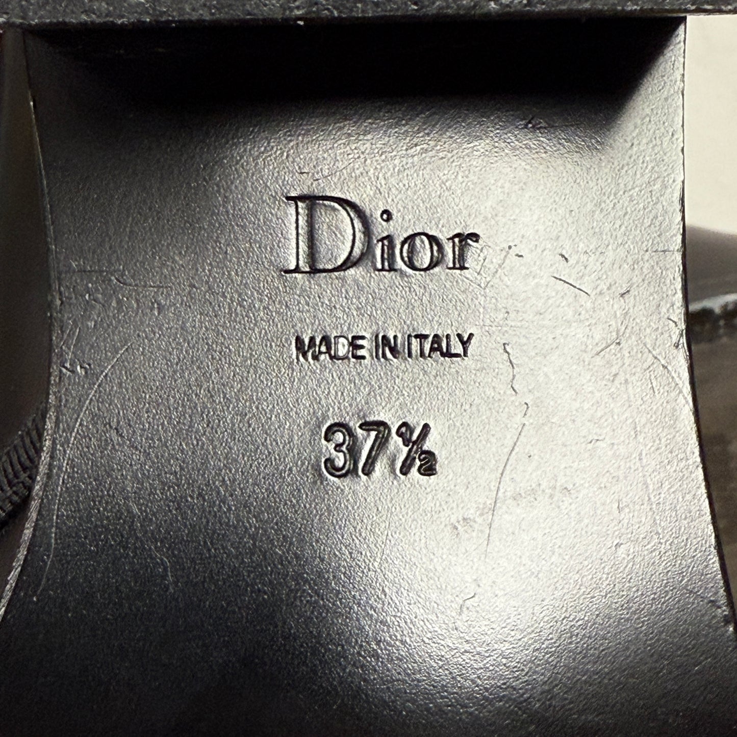 Christian DIOR Black Leather Oxfords Size 37.5 US 7/7.5
