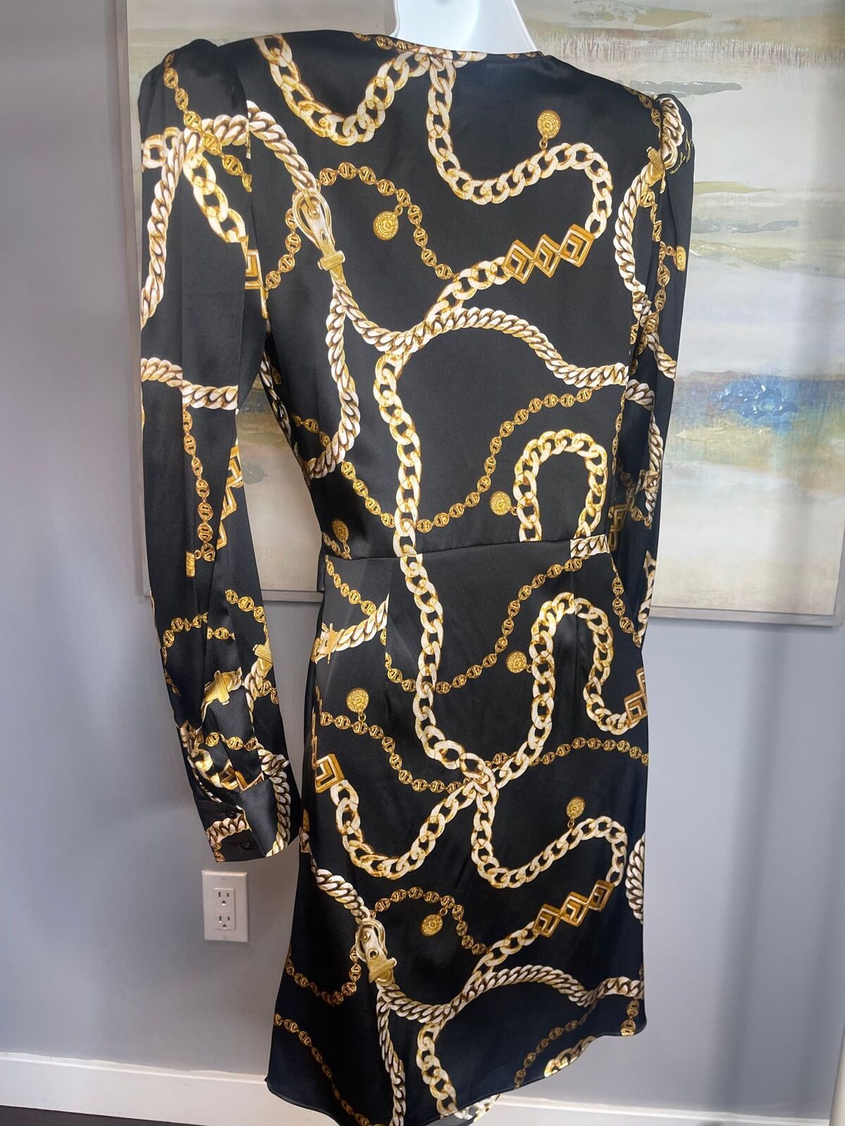 L'agence black & gold chain dress -size 2