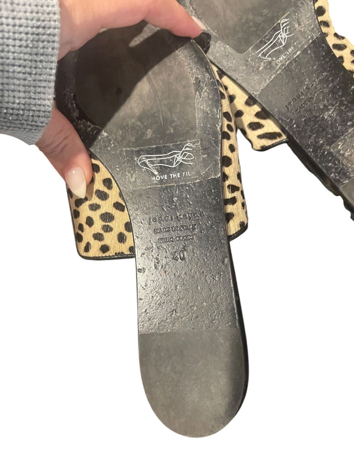 Jenni Kayne Leopard Pony Hair Mules - size 41