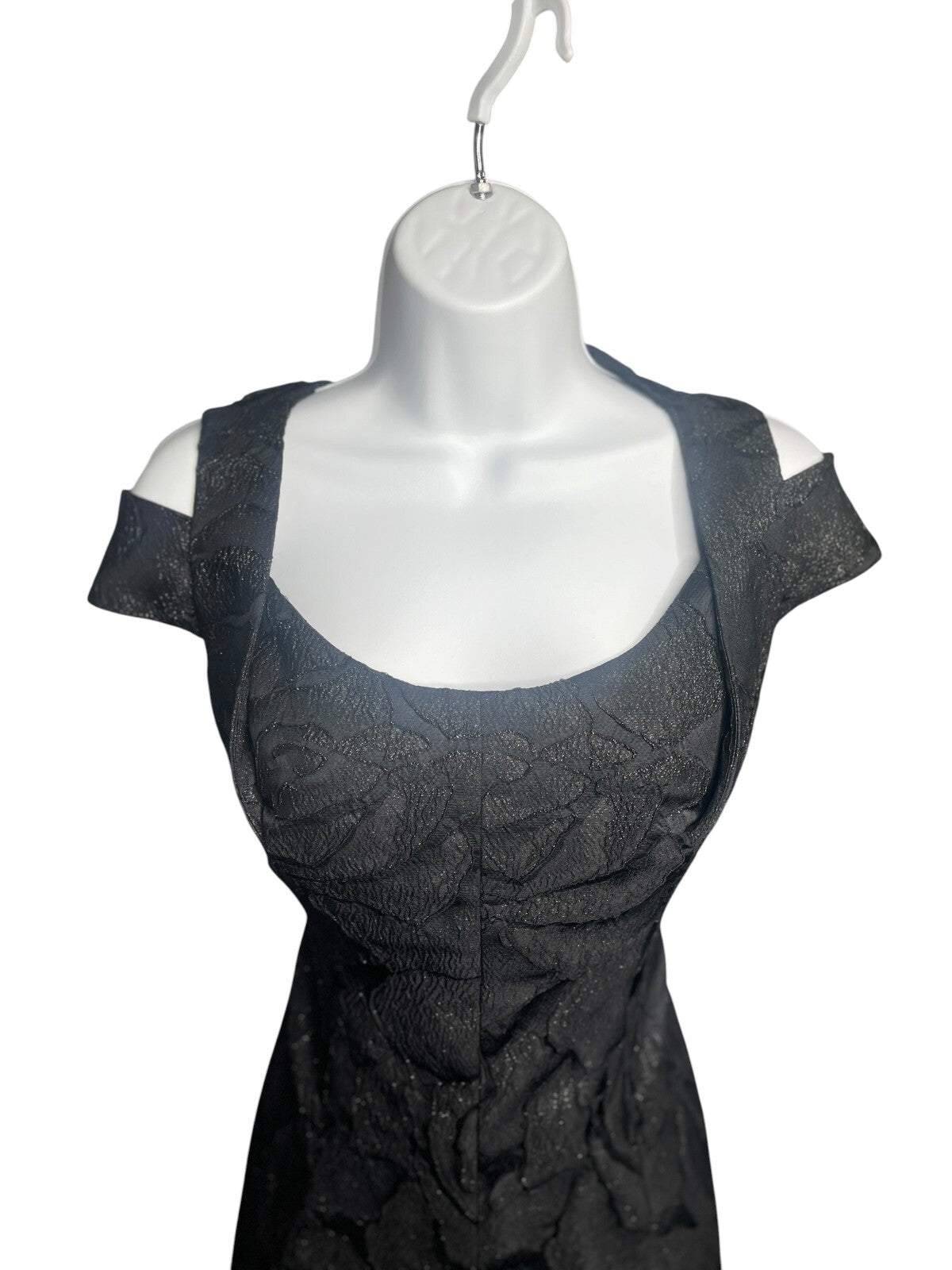 Talbot Runhof Black Jacquard Fit & Flare Cocktail Dress