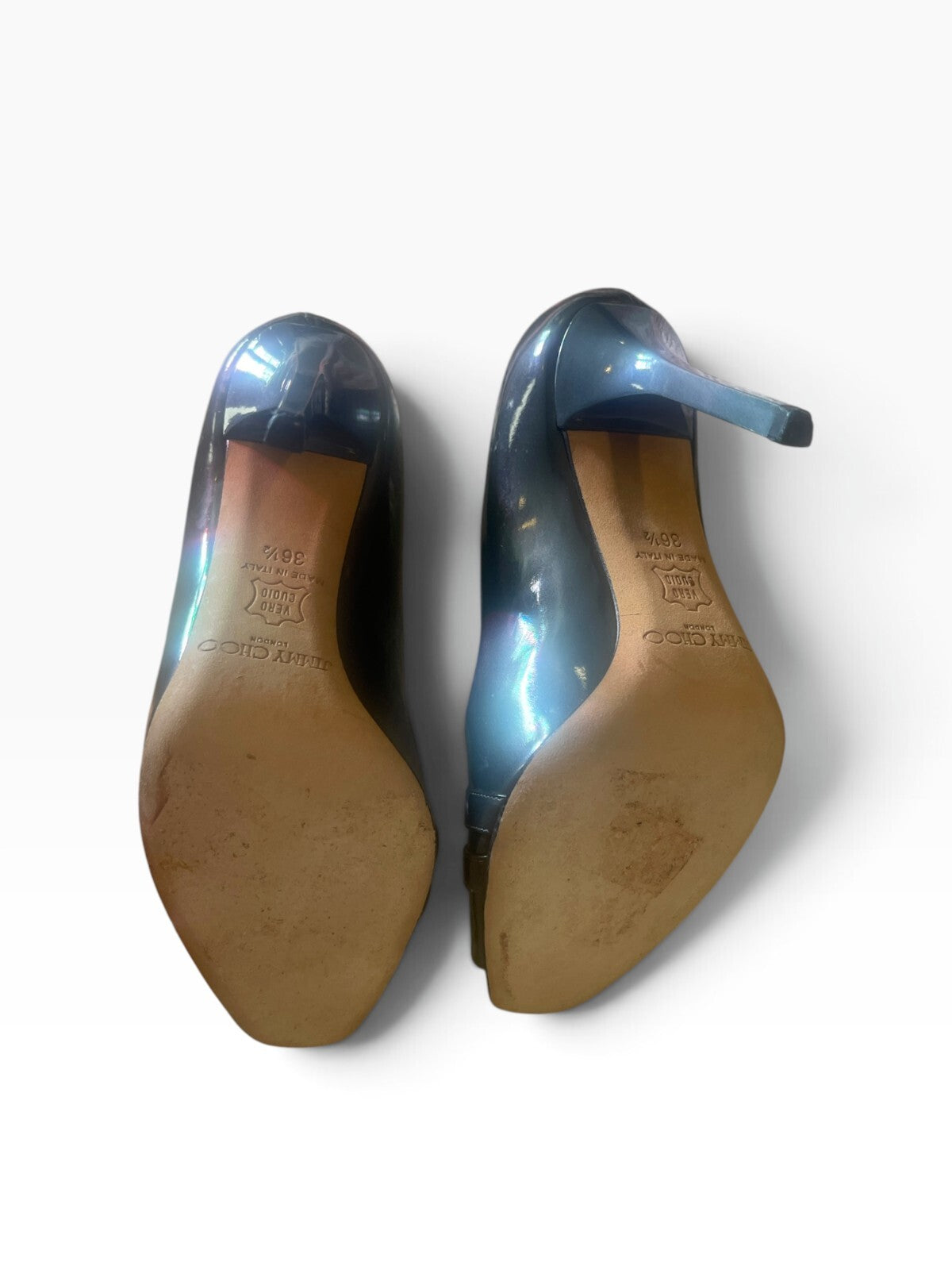Jimmy Choo double buckle patent Peep Toe Heels - Size 36.5