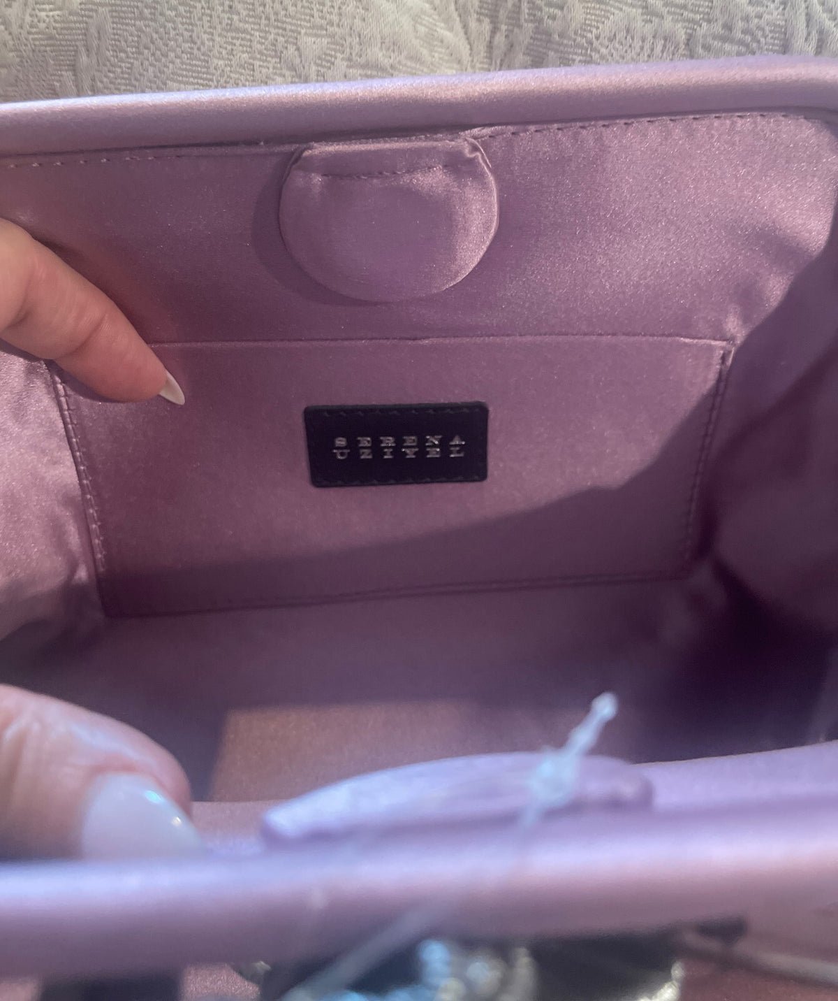 NWT Serena Uziyel Alessa Satin Clutch
