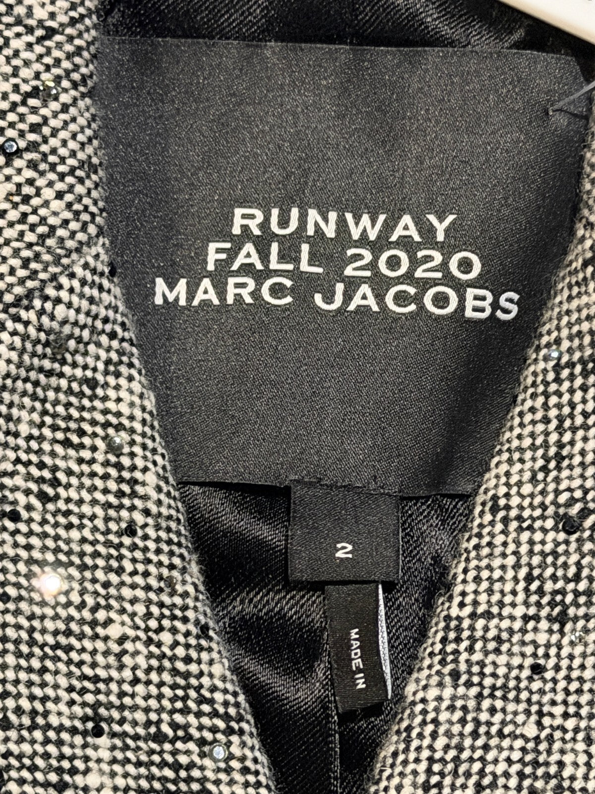 NWT Marc Jacobs Tweed Shaped Jacket with Strass