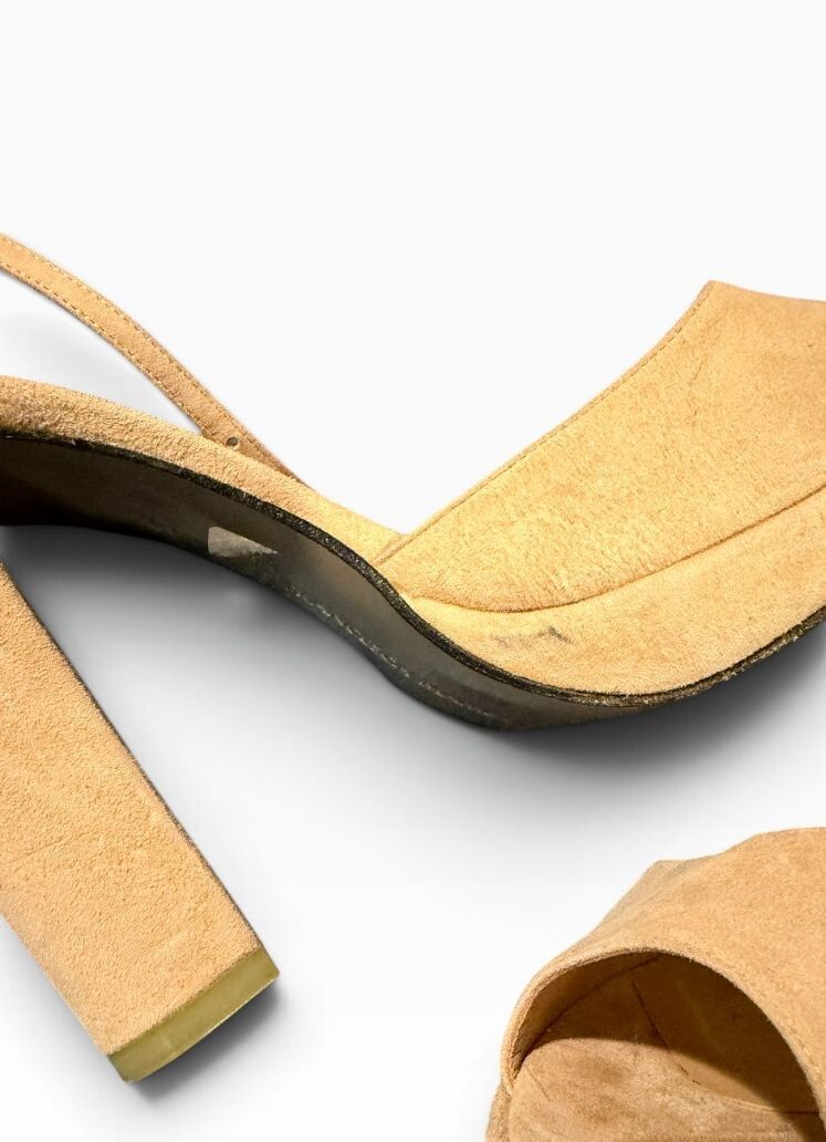 Francesca Mambrini Peep Toe Heels w/ shoe clips