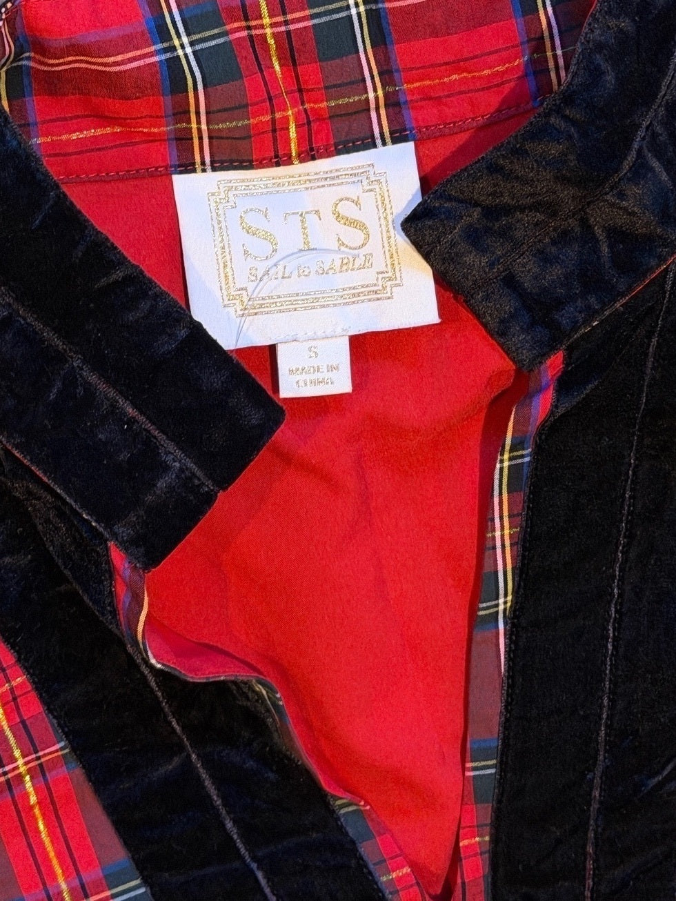 STS Holiday Plaid Tunic Top