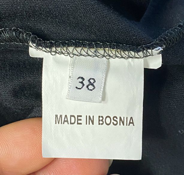 D&G Dolce & Gabbana Black Cotton Tank Top Ruffle Detail Size 4