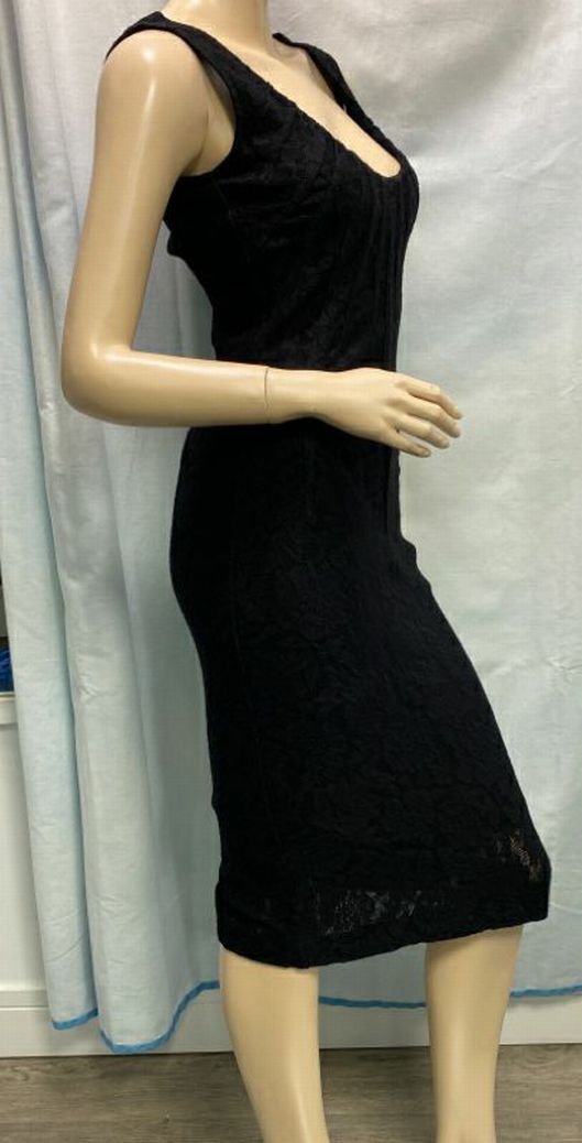 Vintage Dolce & Gabbana Blace Lace Bodycon Dress Size 42 US S/M