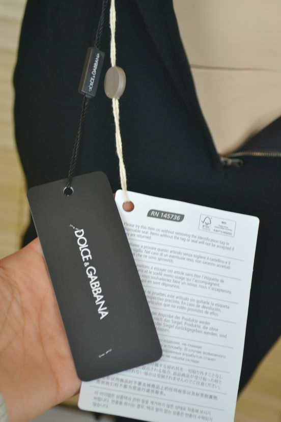 UNUSED Dolce & Gabbana Black Silk Blend Cocktail Dress Size 6