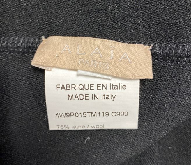 ALAIA Black Wool Blend Leggings Lacy Sides Size 36 US XS Italy