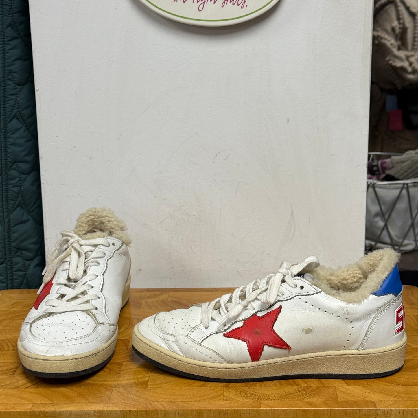 Women's GOLDEN GOOSE Ballstar Sherpa Sneakers Size 37
