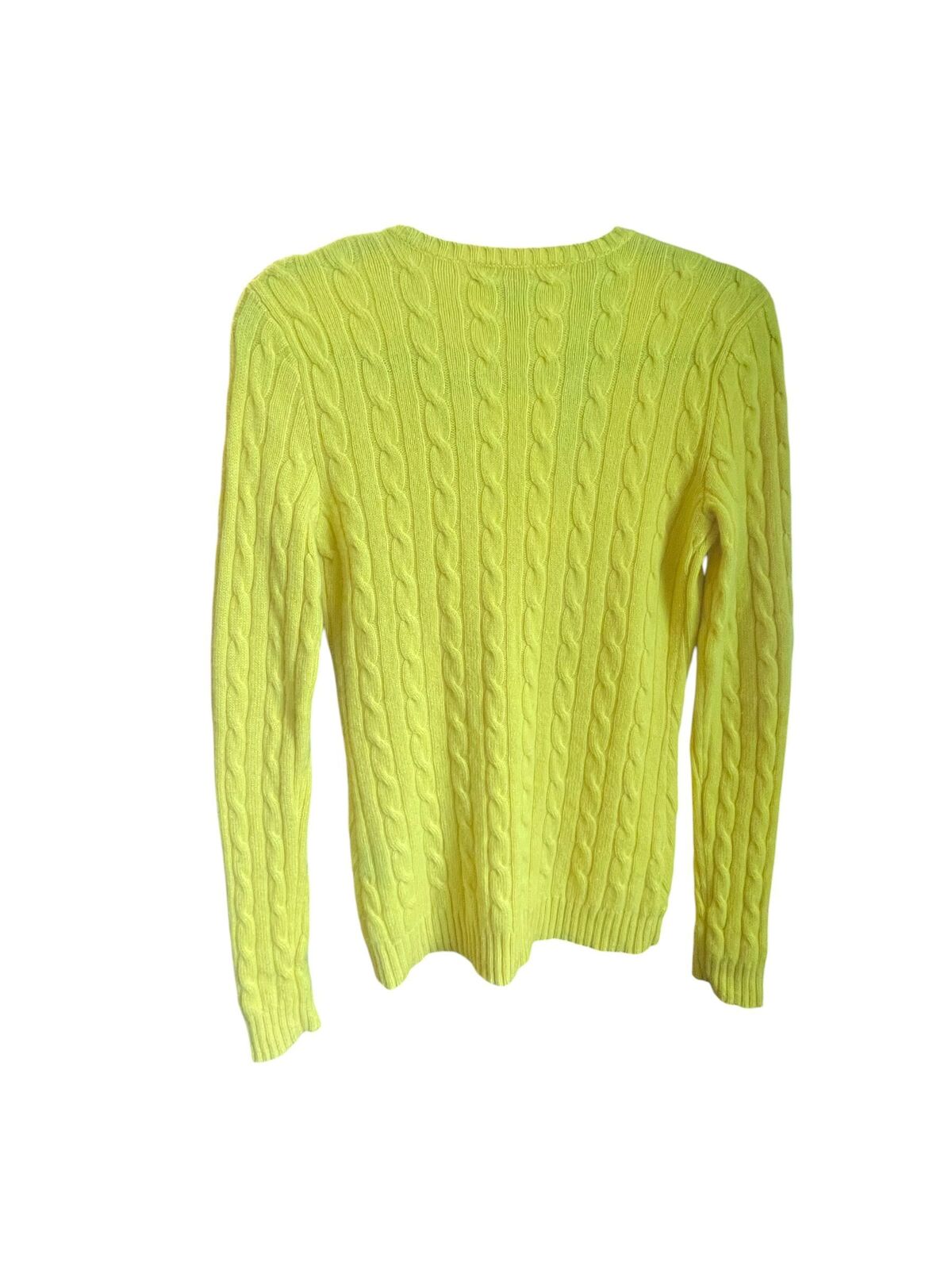 Ralph Lauren Cashmere Cable Knit V-neck Sweater - Size M
