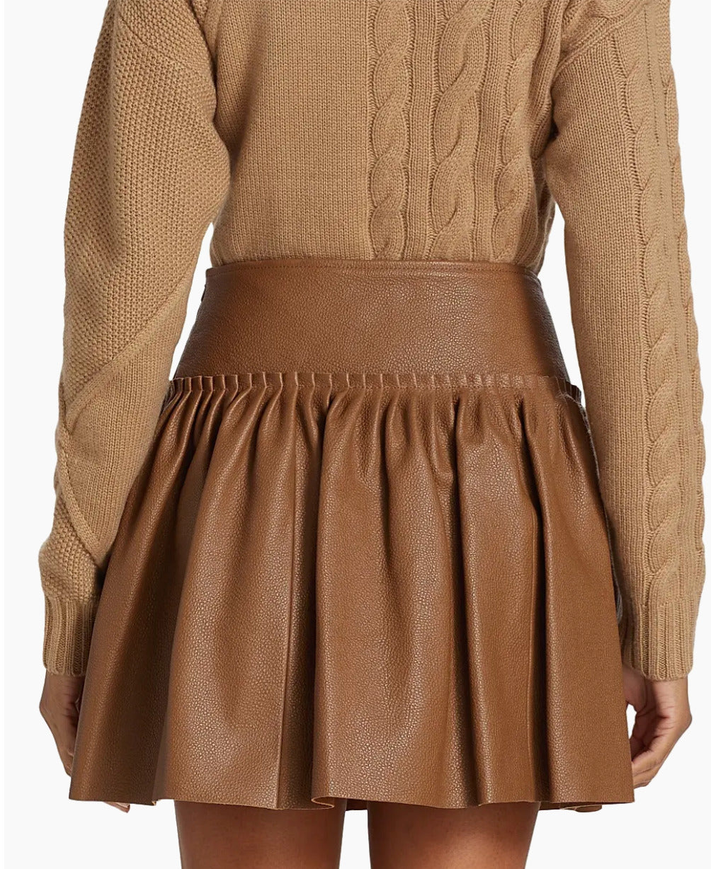 Max Mara Tritone Leather Mini Skirt - Size 8
