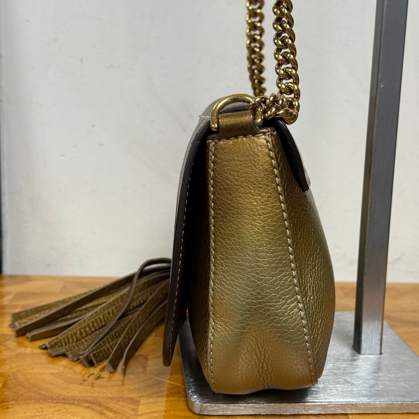 GUCCI Gold Ombre Leather GG Crossbody Bag