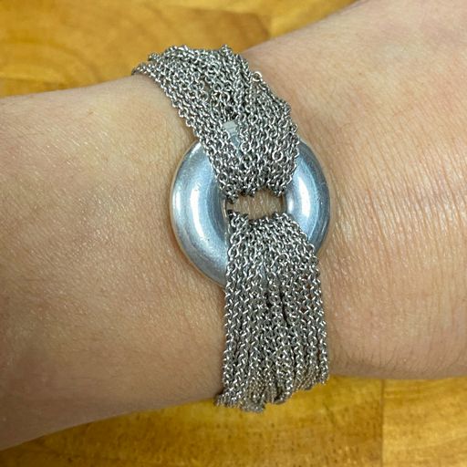 Tiffany & Co. Sterling Silver Mesh Toggle Bracelet + Box