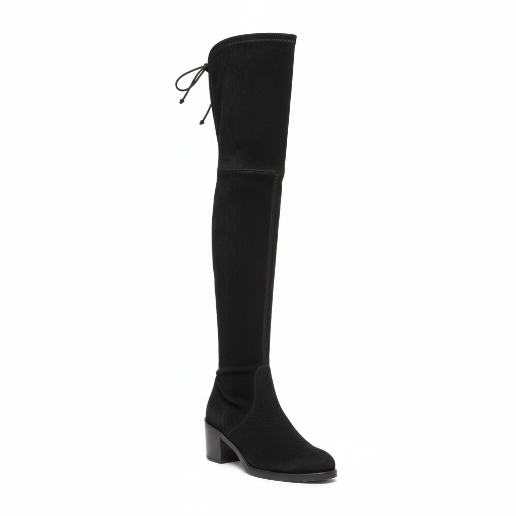 Women's Stuart Weitzman Black Suede Over the Knee Boots Size 8