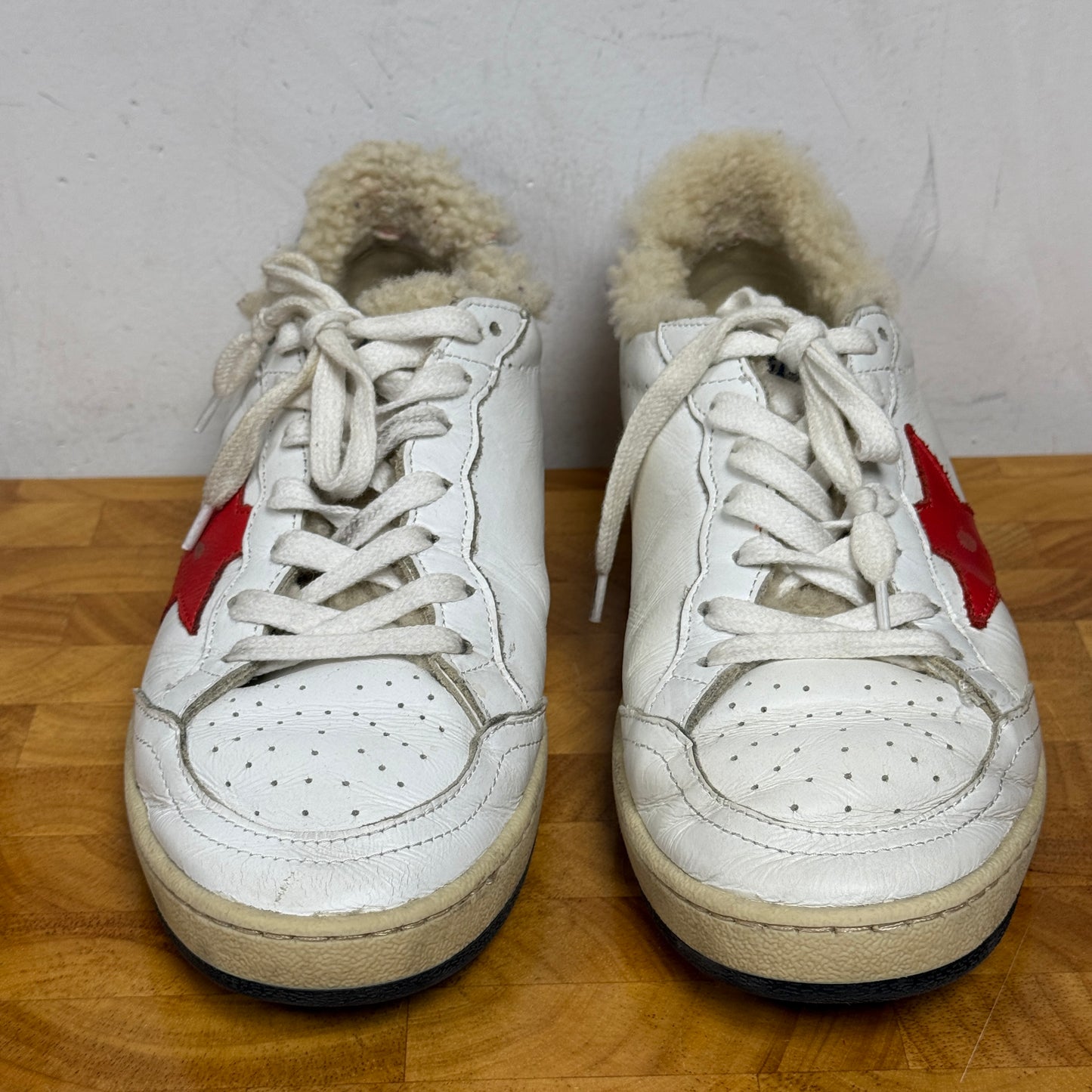 Women's GOLDEN GOOSE Ballstar Sherpa Sneakers Size 37