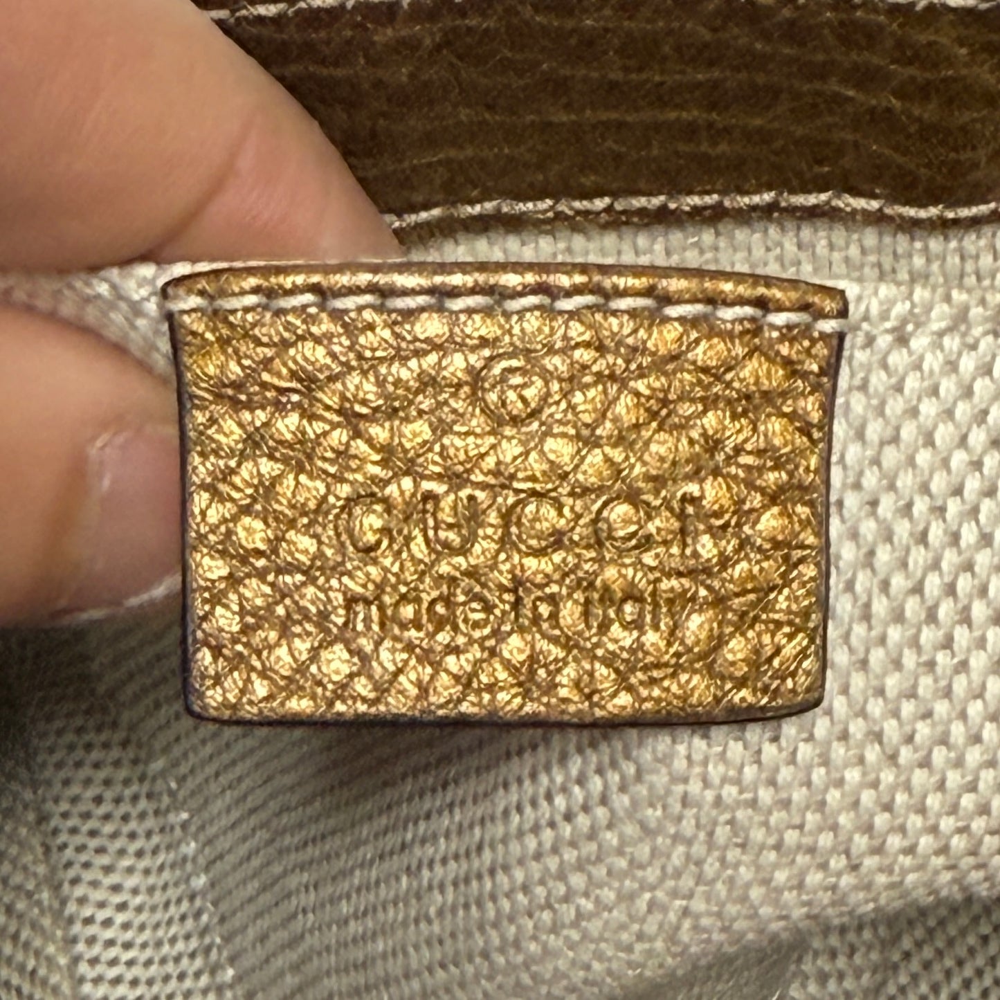 GUCCI Gold Ombre Leather GG Crossbody Bag