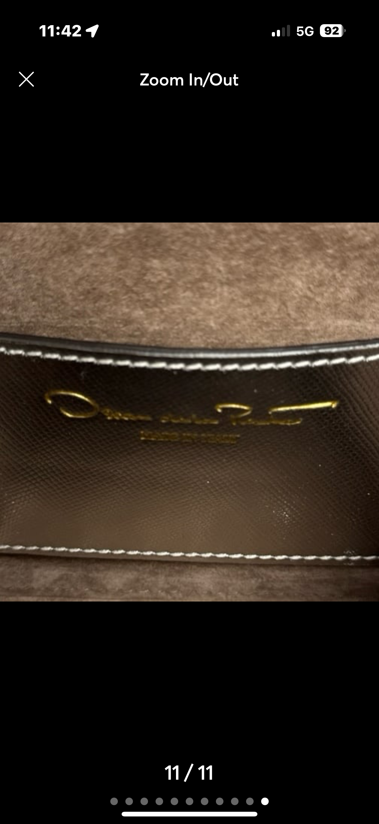 UNUSED Oscar de la Renta Silver Leather Alibi Bag