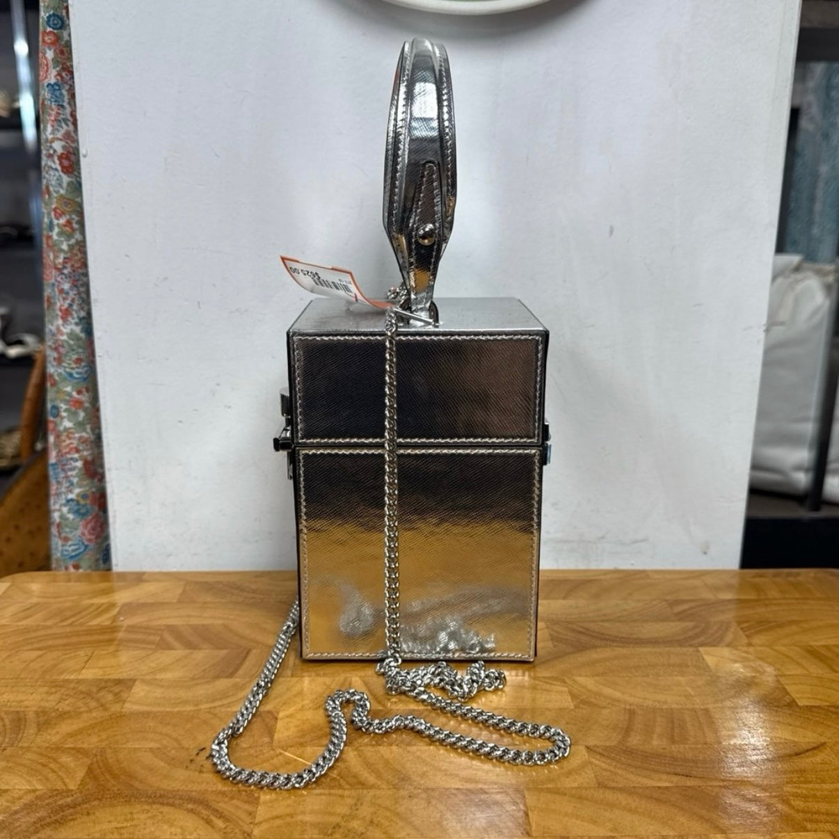 UNUSED Oscar de la Renta Silver Leather Alibi Bag