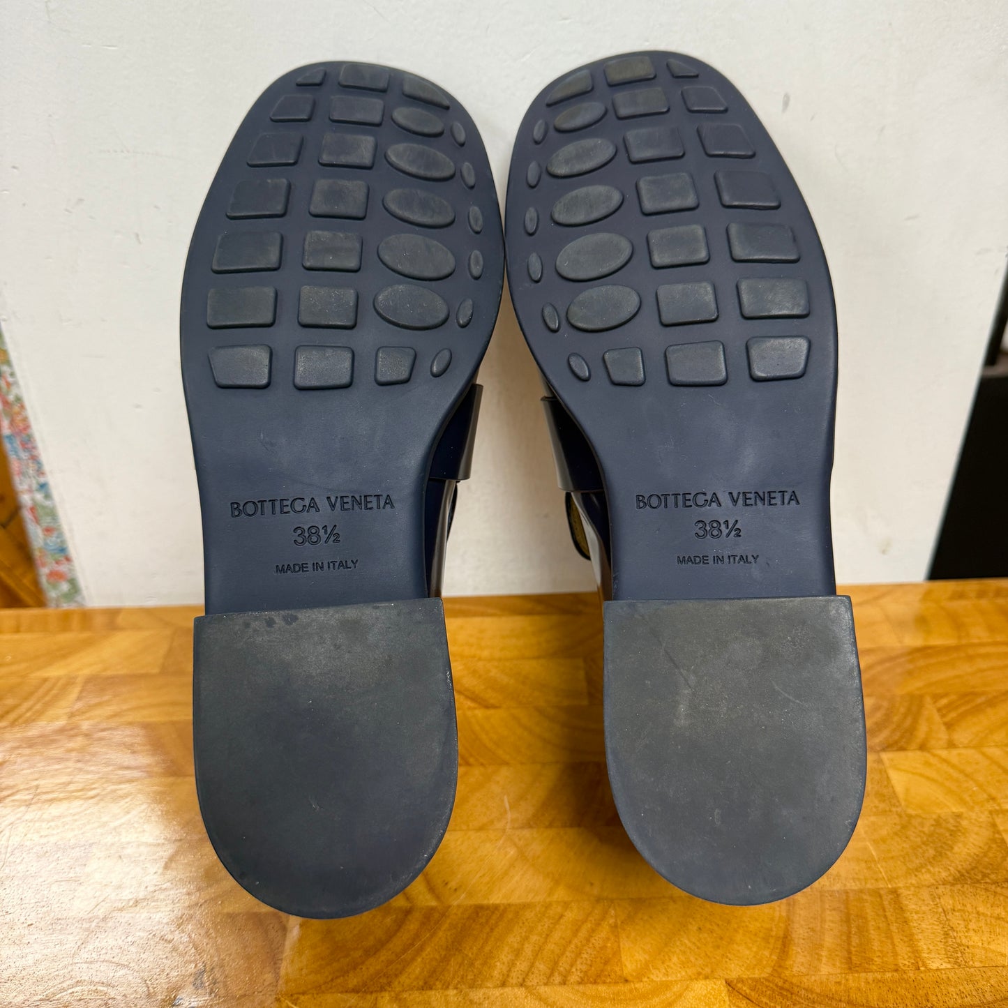 BOTTEGA VENETA Blue Leather Loafers Size 38.5 (US 8)