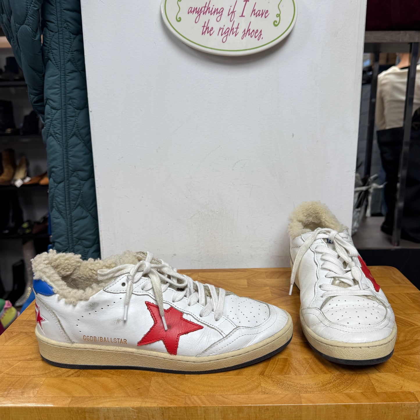 Women's GOLDEN GOOSE Ballstar Sherpa Sneakers Size 37