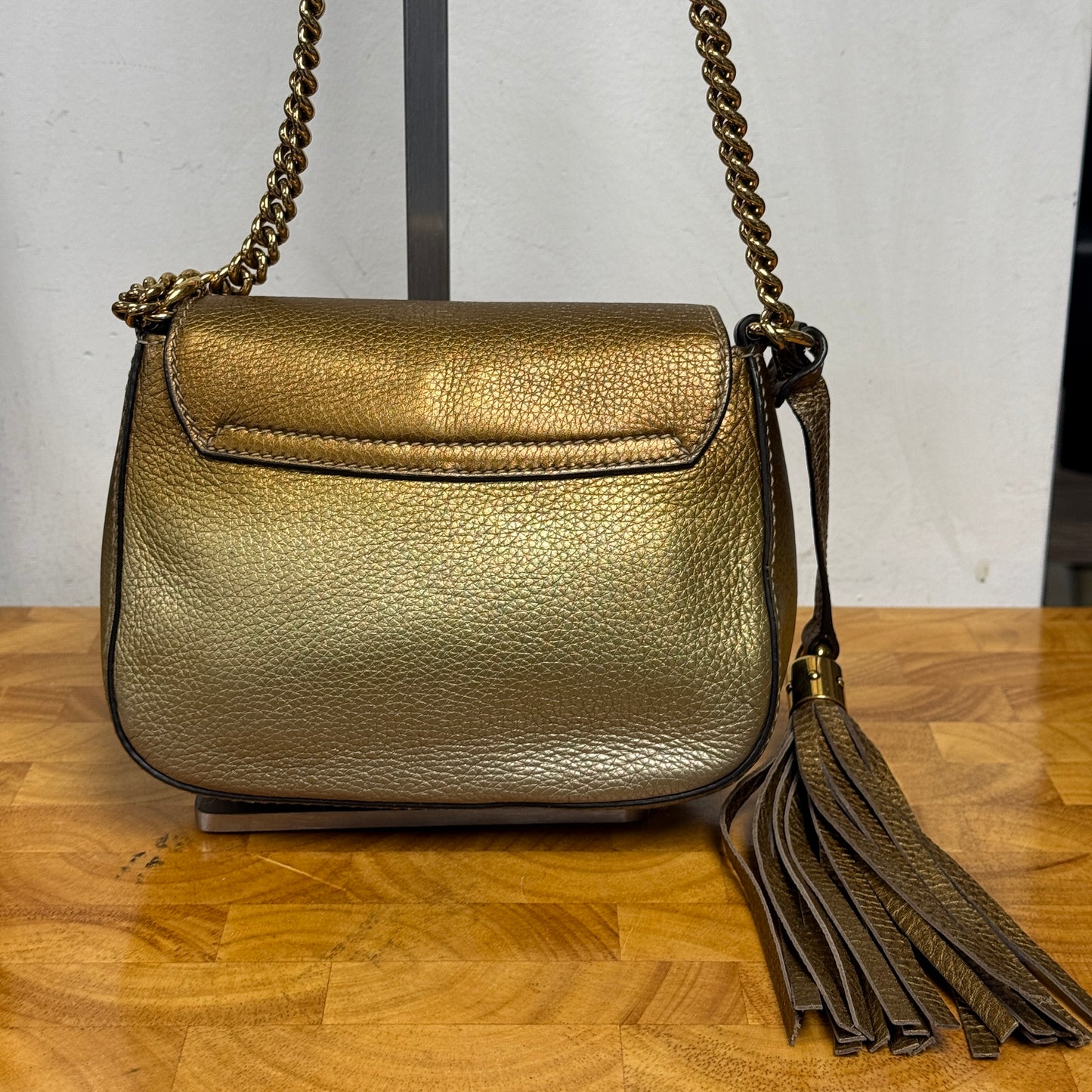 GUCCI Gold Ombre Leather GG Crossbody Bag