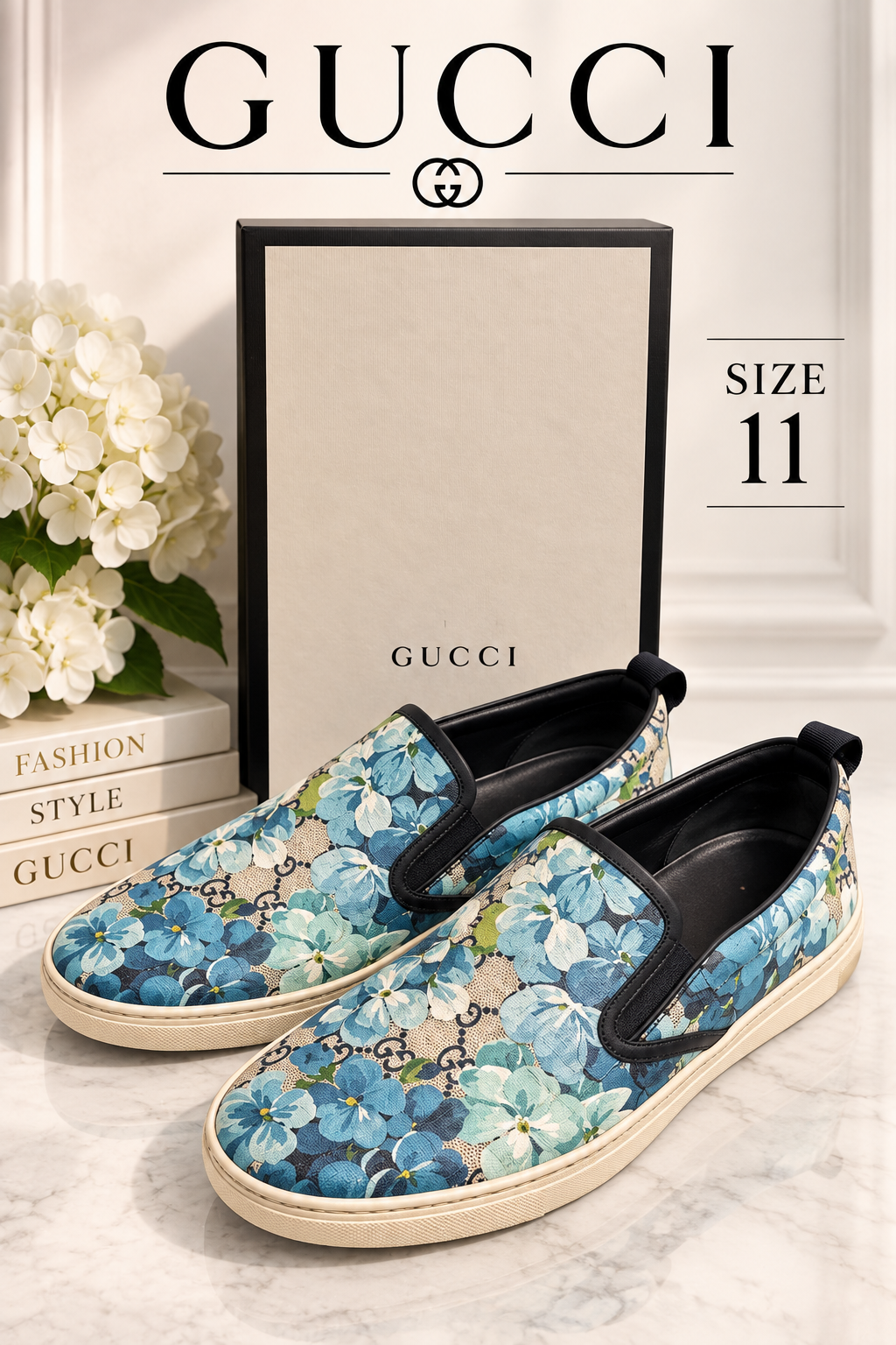 Gucci canvas floral skate sneaker