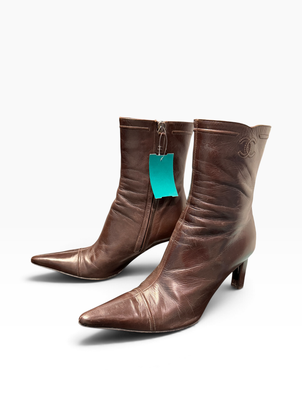 Chanel Chocolate Leather Boots