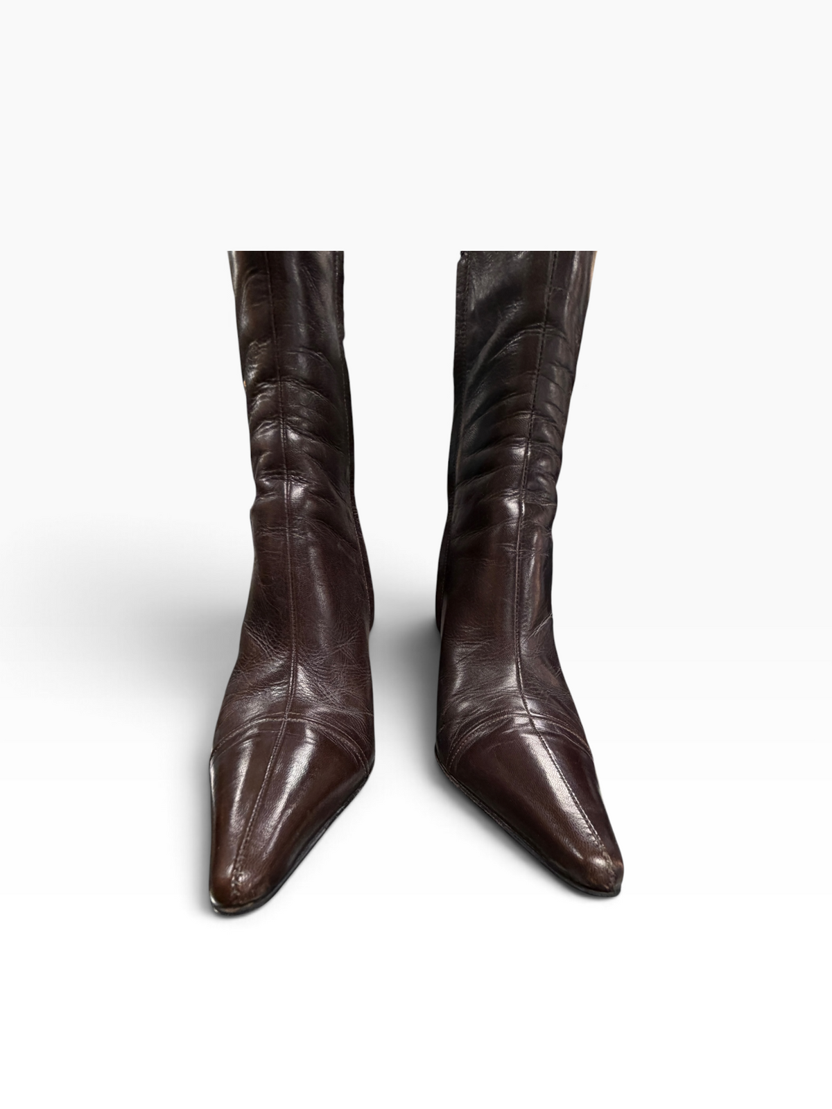 Chanel Chocolate Leather Boots