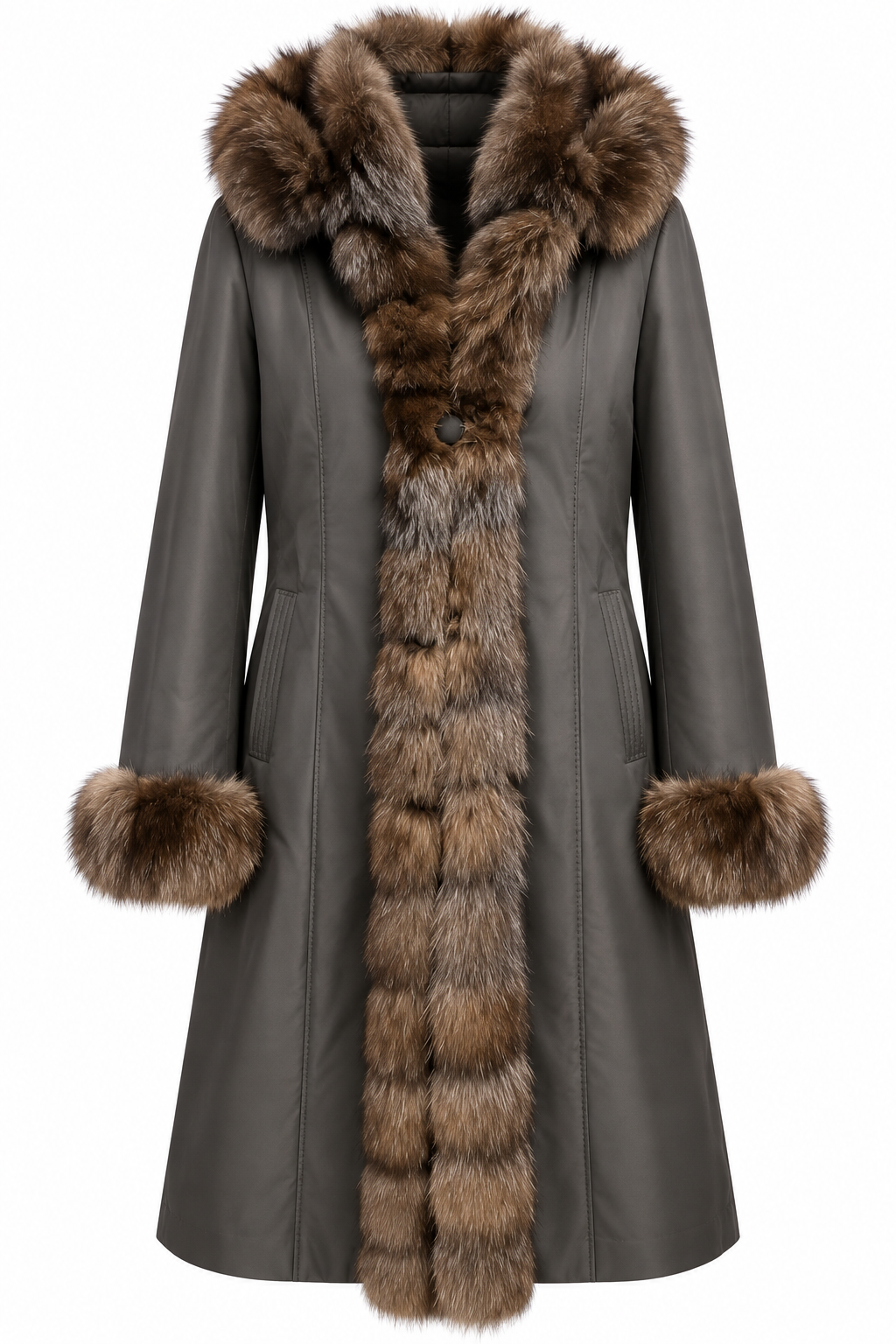 Luxury Reversible Fur Coat with Genuine Russian SOBOL Sable Trim