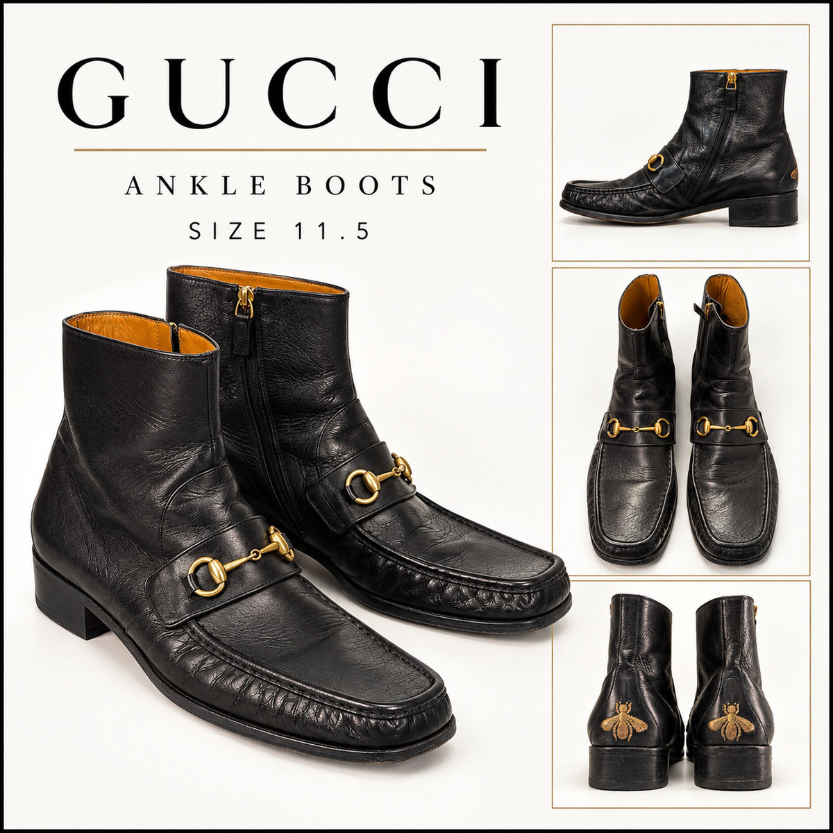 Gucci Horsebit Leather Boots