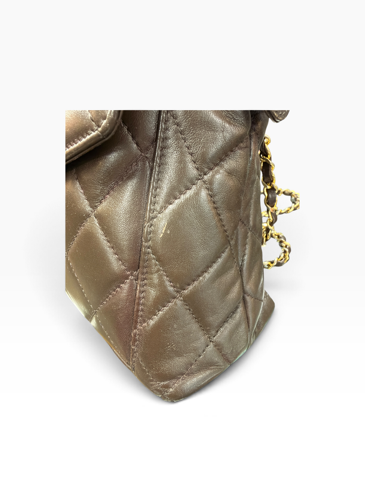 Chanel brown leather shoulder bag