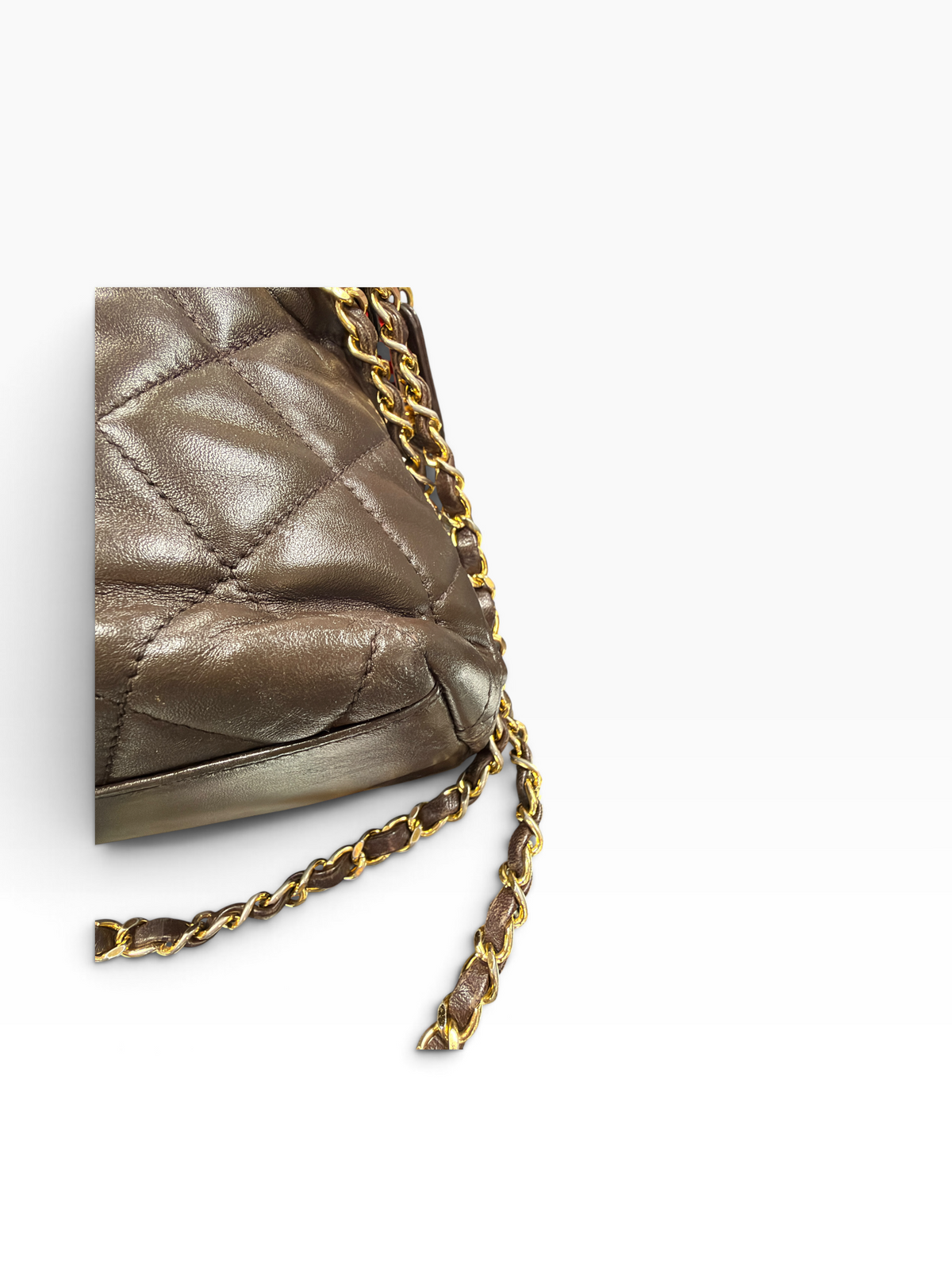 Chanel brown leather shoulder bag