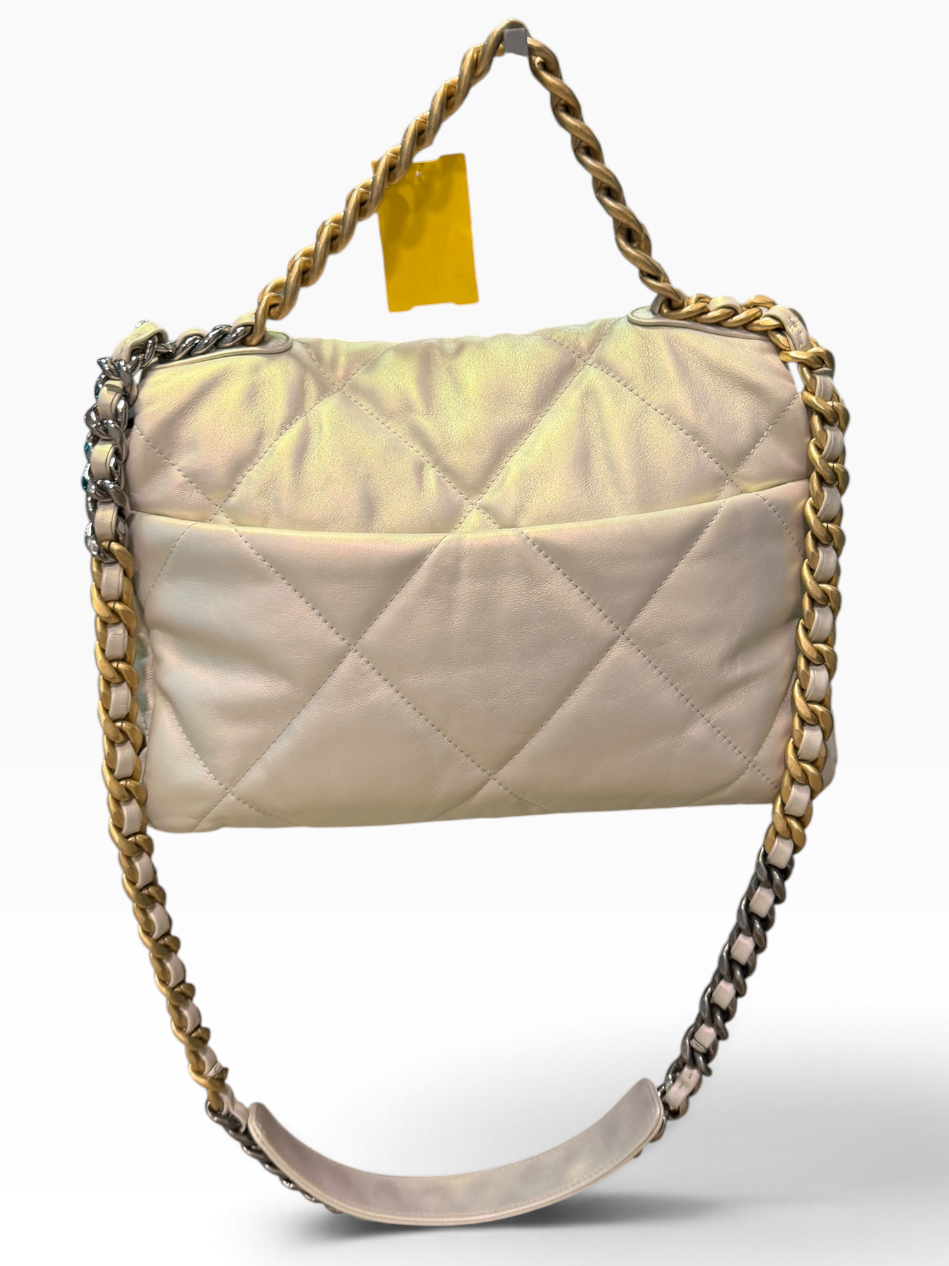 Chanel Large 19 Flap Bag (Ivory)