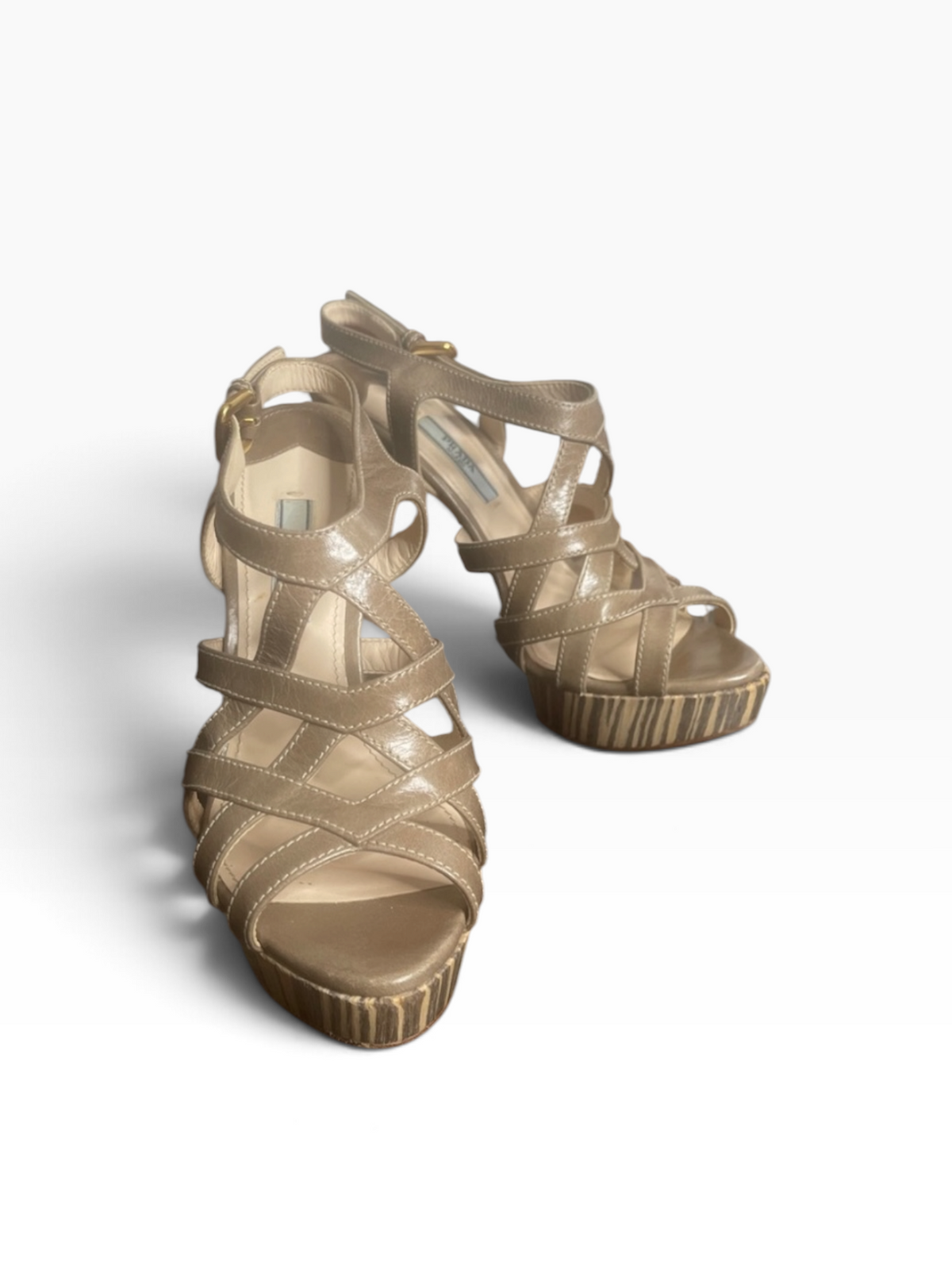 Prada Giunco cage vamp high heel sandals - Size 37.5
