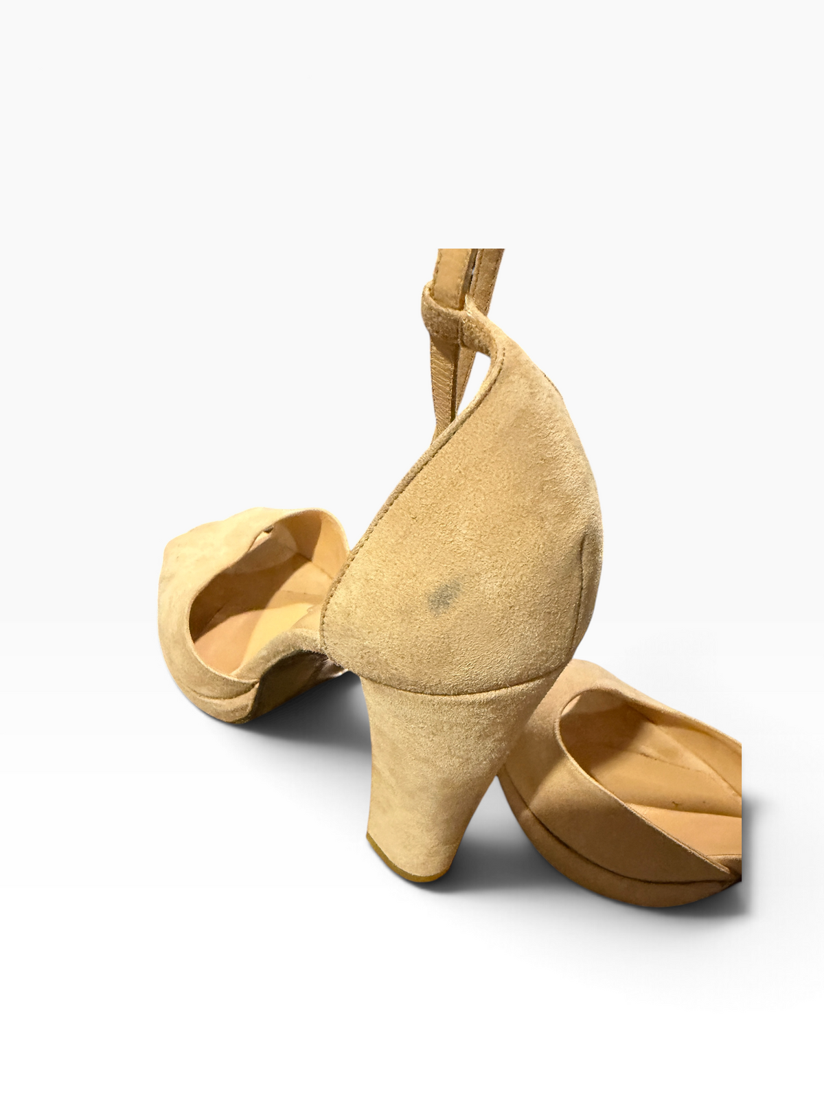 Francesca Mambrini Peep Toe Heels w/ shoe clips