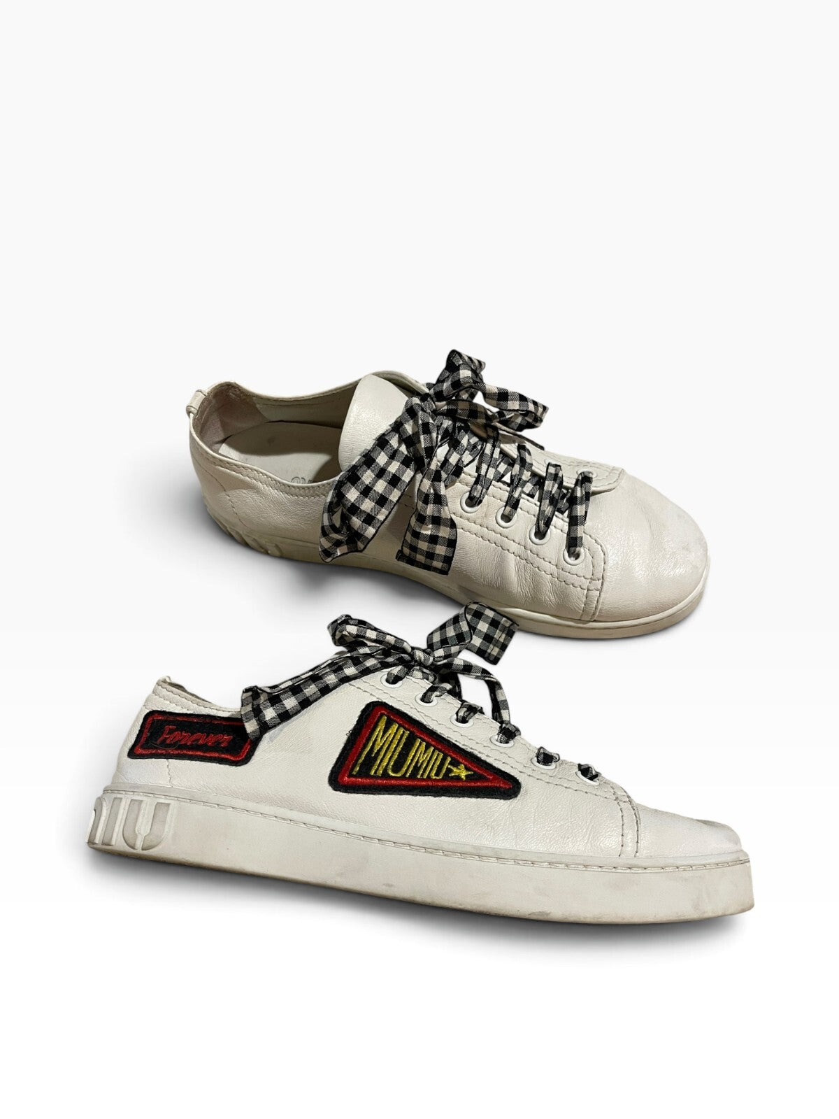 Miu Miu Vichy Gingham Ribbon Sneakers