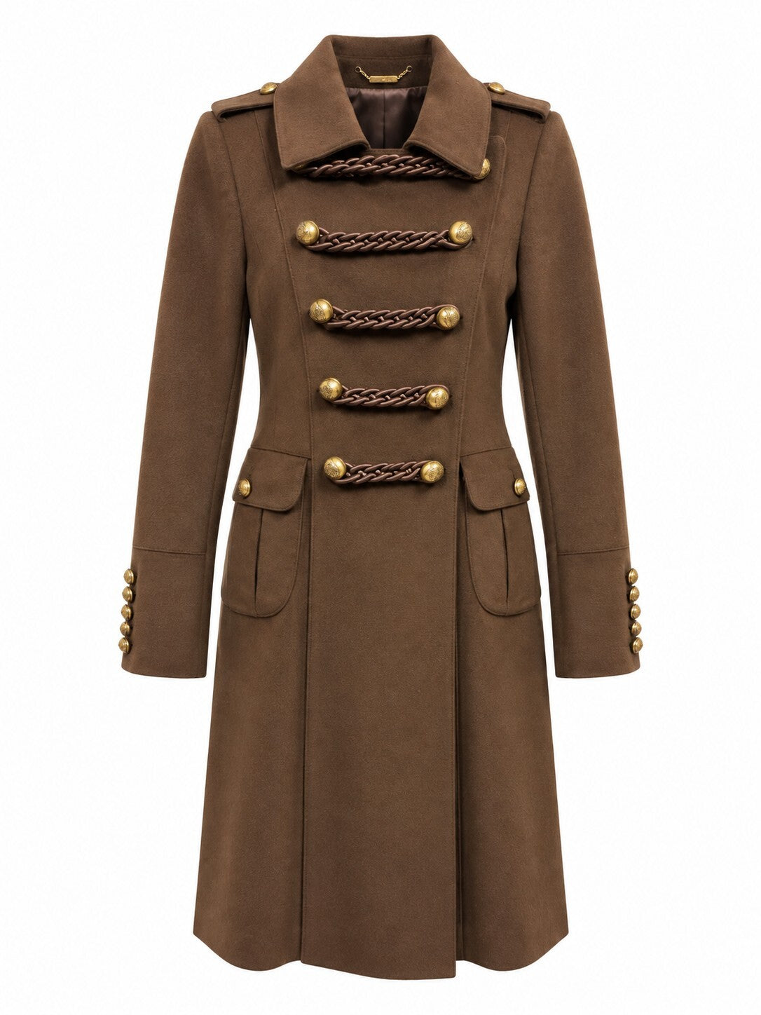 Burberry London Brown Military Wool Coat