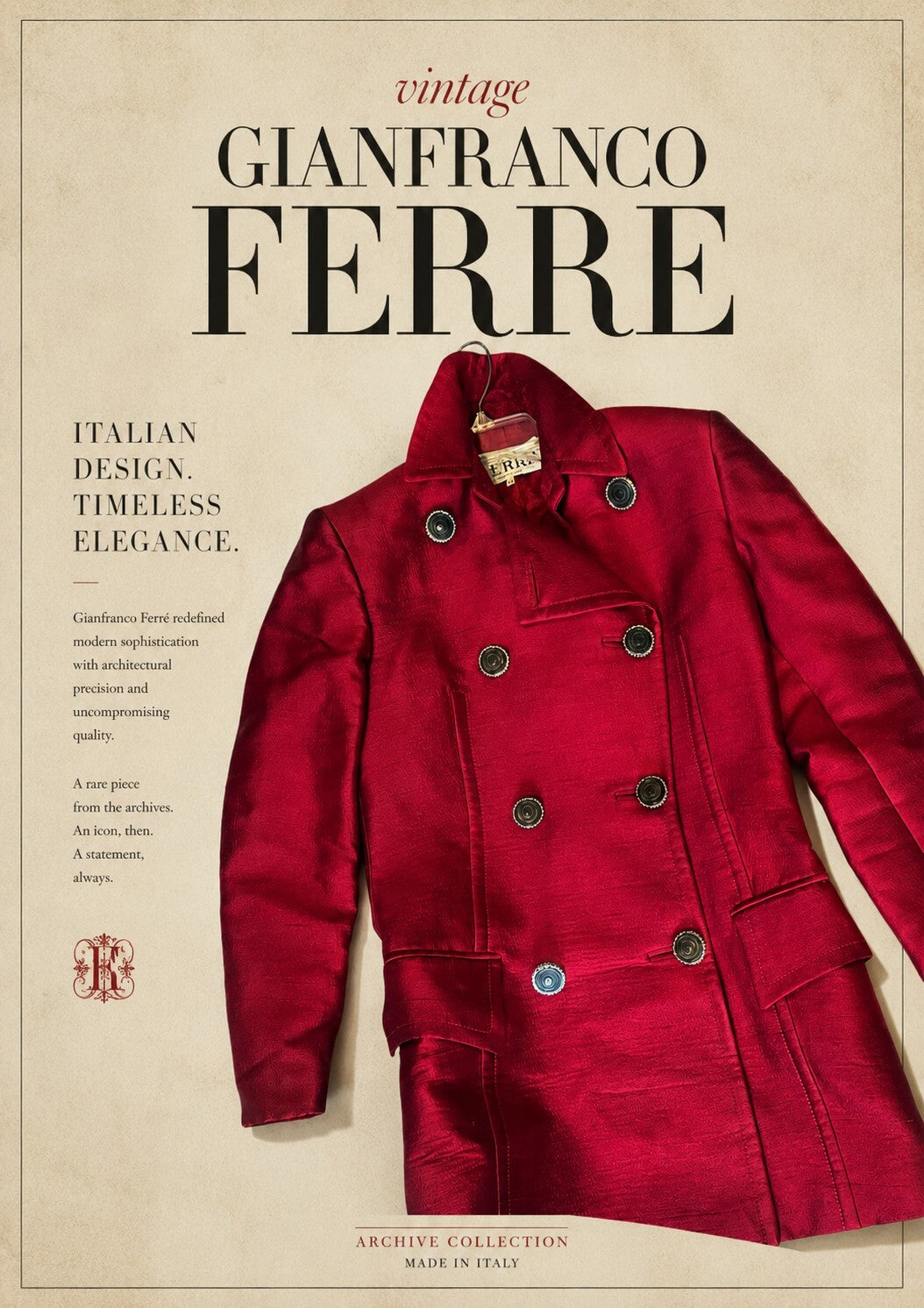 Vintage 1988–1990* Gianfranco Ferré Mainline Blazer