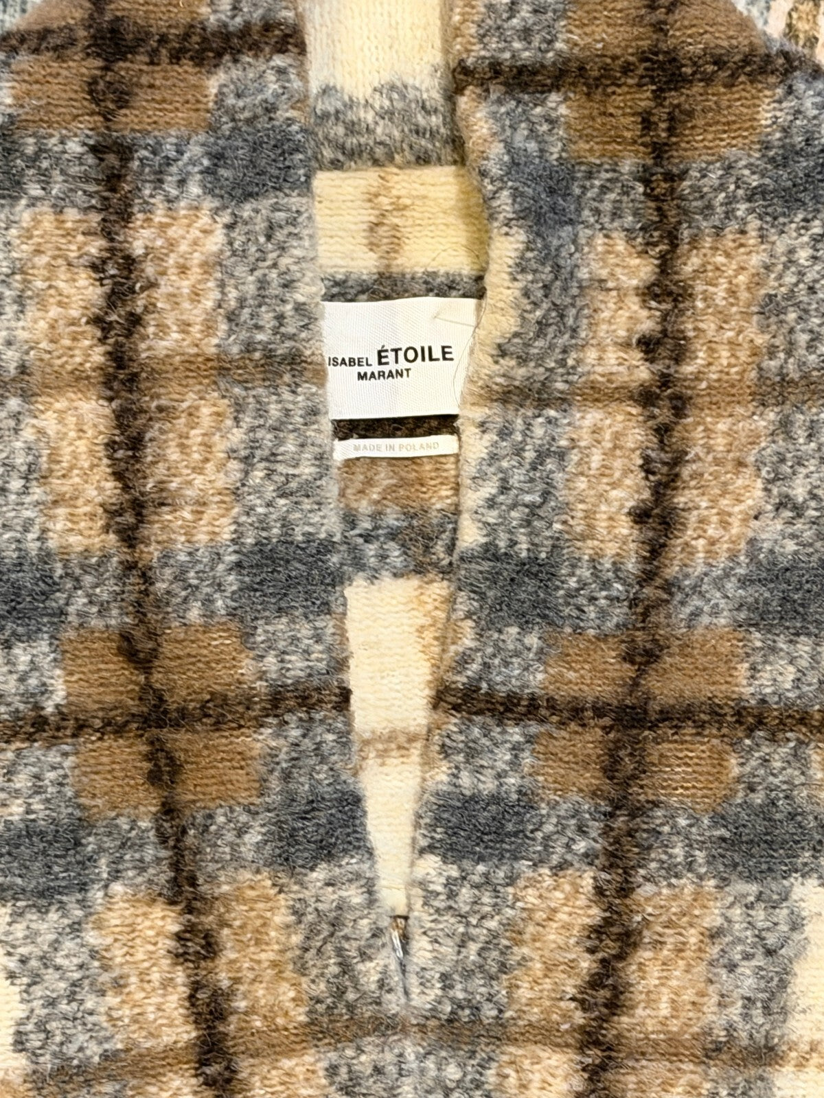 Oversized Isabel Marant Étoile Gabriel Plaid Wool Blend Coat