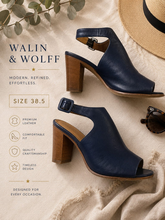 Walin & Wolfe Peep Toe Slingback - size 38.5