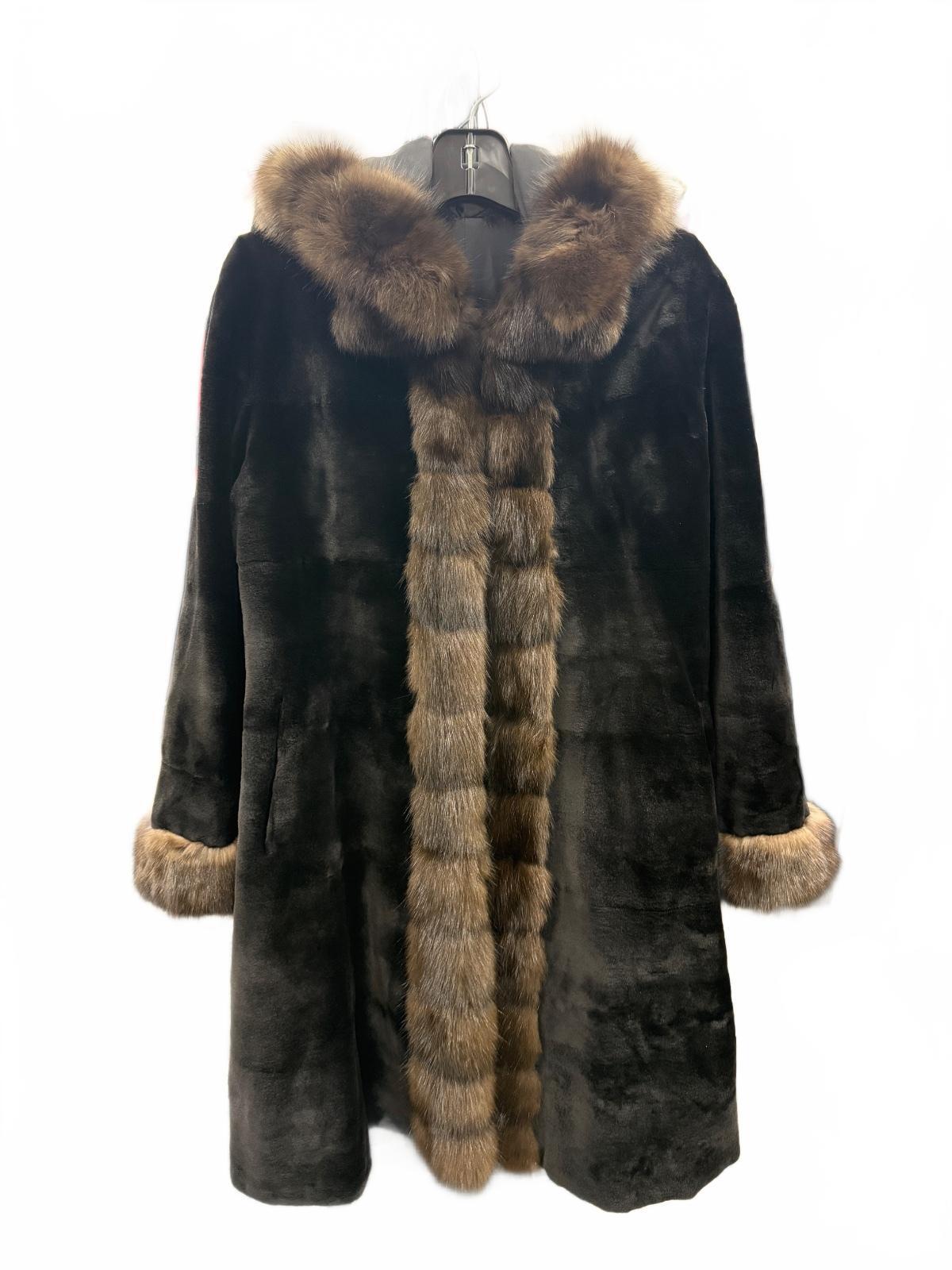 Luxury Reversible Fur Coat with Genuine Russian SOBOL Sable Trim