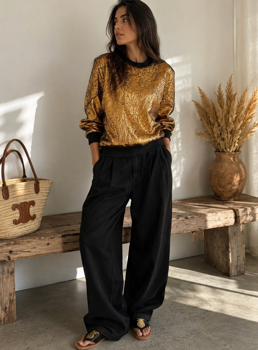 NWT 3.1 Phillip Lim Metallic Crewneck Top