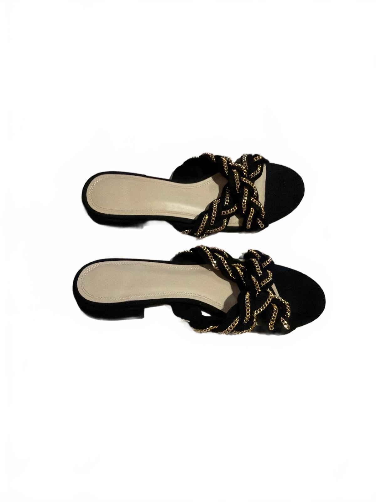 Sandro Black & Gold Sandals